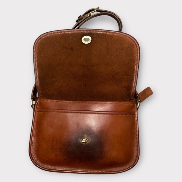 VTG Coach City Bag 9790 British Tan Leather Brass Turn Lock Handbag 90s USA +Tag - Picture 5 of 10